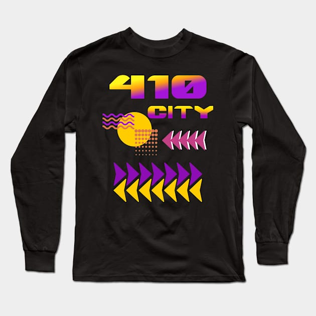 410 CITY ABSTRACT DESIGN Long Sleeve T-Shirt by The C.O.B. Store